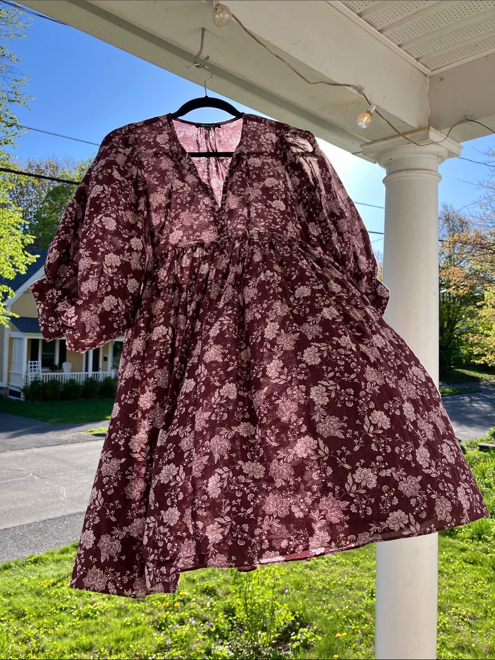 Madewell Burgundy Airy Light Cotton Dress